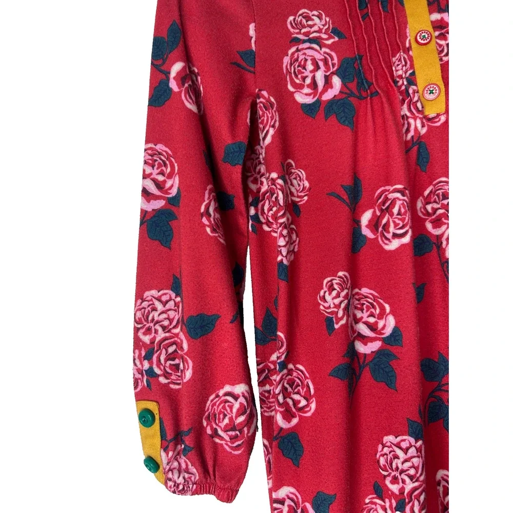 Matilda Jane Sleepyhead‎ PJ Gown Girls Size 8 Red Rose Pattern Tiered Ruffle Hem